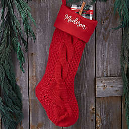 Red Cozy Cable Knit Personalized Christmas Stocking