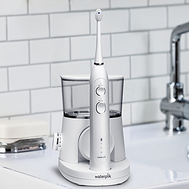 Waterpik&reg; Sonic-Fusion Flossing Toothbrush in White. View a larger version of this product image.
