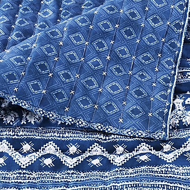 Barefoot Bungalow Embry 3-Piece Reversible Full/Queen Quilt Set in Indigo. View a larger version of this product image.