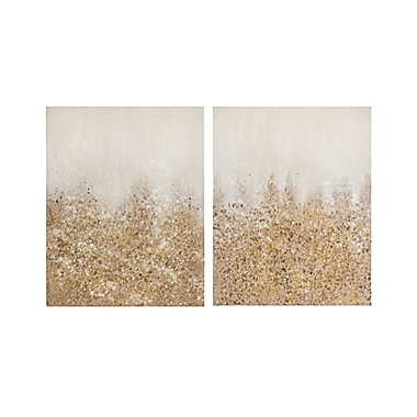 Madison Park&trade; 22-Inch x 1.5-Inch Wrapped Canvas in Gold Set of 2. View a larger version of this product image.