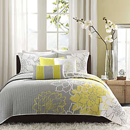 Madison Park Lola 6-Piece California King Quilted Coverlet Set in Yellow