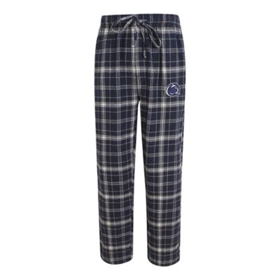 Penn State Men&#39;s Flannel Plaid Pajama Pant with Left Leg Team Logo