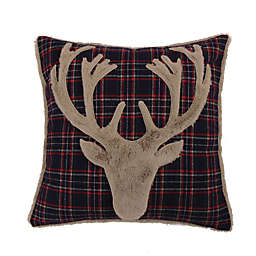 Levtex Home Plaid Deer 18-Inch Square Throw Pillow in Navy