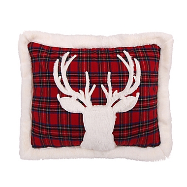 Levtex Home Plaid Deer Oblong Throw Pillow in Red. View a larger version of this product image.