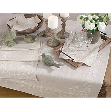 Saro Lifestyle Augustine Swirl Napkins in Natural (Set of 4). View a larger version of this product image.