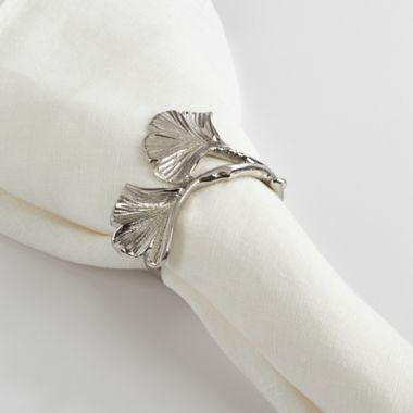Saro Lifestyle Ginko Napkin Rings (Set of 4). View a larger version of this product image.