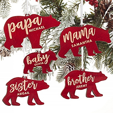 Bear Family Personalized Ornament. View a larger version of this product image.