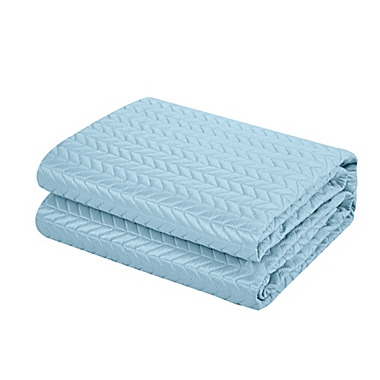 Chic Home Platt Queen Quilt Set in Blue. View a larger version of this product image.