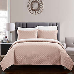 Chic Home Gideon King Quilt Set in Coral