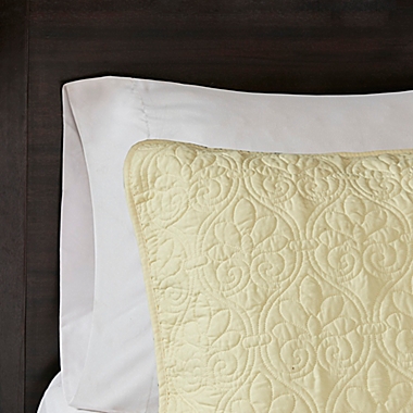 Madison Park Quebec 3-Piece Reversible Full/Queen Coverlet Set in Yellow. View a larger version of this product image.