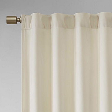 510 Design Colt Velvet 63-Inch Rod Pocket Room Darkening  Curtain Panel in Ivory (Set of 2). View a larger version of this product image.