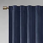 Alternate image 2 for 510 Design Colt Velvet 84-Inch Rod Pocket Room Darkening Curtain Panel in Navy (Set of 2)