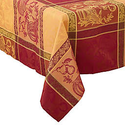 Saro Lifestyle Thanksgiving Jacquard Oblong Tablecloth in Red