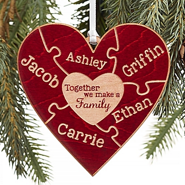 Together We Make A Family Christmas Personalized Ornament in Red. View a larger version of this product image.
