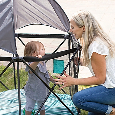 Baby Delight&reg; Go With Me&trade;  Eclipse Portable Playard in Teal/Grey. View a larger version of this product image.
