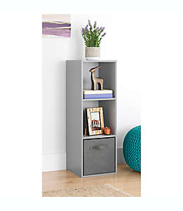 Mueble organizador de madera Relaxed Living de 3 compartimentos color gris