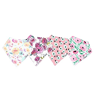 Copper Pearl&trade; Bloom 4-Pack Bandana Bibs. View a larger version of this product image.