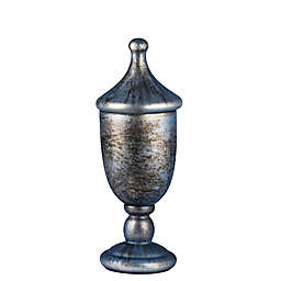 A&B Home Dixie Lidded Trophy with Shiny Metallic Cloud in White
