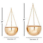 Alternate image 1 for 2-Piece Round Iron Hanging Planter Set in Gold