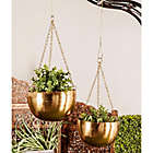 Alternate image 2 for 2-Piece Round Iron Hanging Planter Set in Gold
