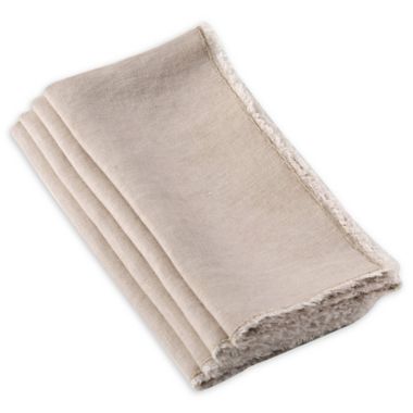 Saro Lifestyle Graciella Fringed Napkins in Natural (Set of 4). View a larger version of this product image.