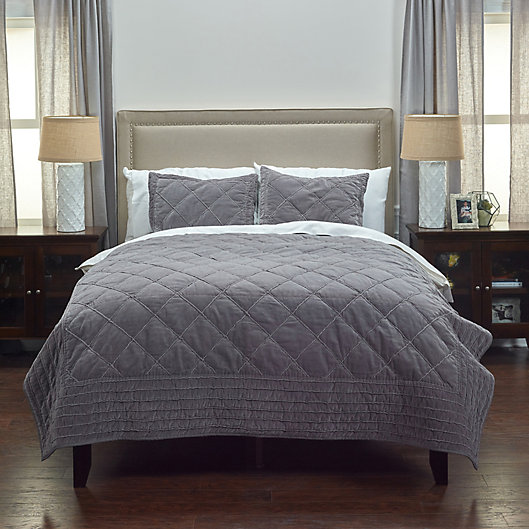 Alternate image 1 for Rizzy Home Collin King Quilt in Grey