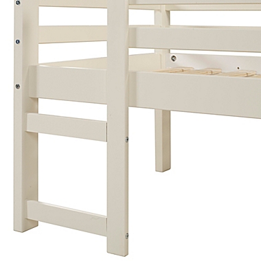 Forest Gate Twin Low Loft Bed in White. View a larger version of this product image.