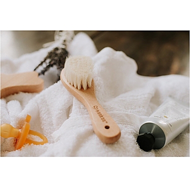 Haakaa&reg; Goat Wool Baby Hairbrush in White. View a larger version of this product image.