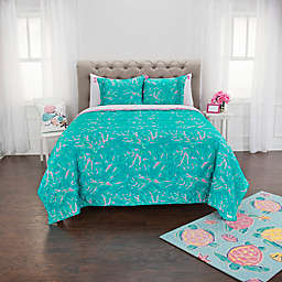 Simply Southern Seashell and Coral Reversible Twin XL Quilt Set in Pink