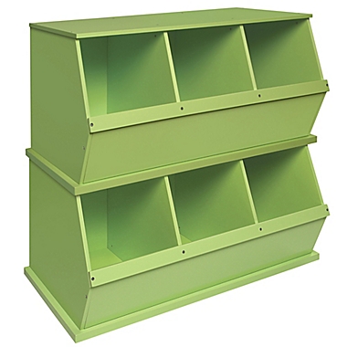 Badger Basket Three Bin Stackable Storage Cubby in Sage. View a larger version of this product image.