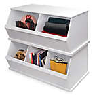 Alternate image 12 for Badger Basket Three Bin Stackable Storage Cubby in White