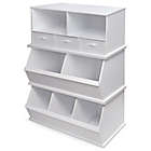 Alternate image 1 for Badger Basket Three Bin Stackable Storage Cubby in White