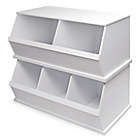 Alternate image 2 for Badger Basket Three Bin Stackable Storage Cubby in White