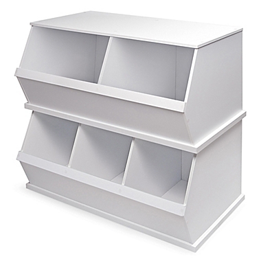 Badger Basket Three Bin Stackable Storage Cubby in White. View a larger version of this product image.