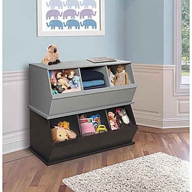 Badger Basket Three Bin Stackable Storage Cubby in Espresso. View a larger version of this product image.