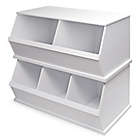 Alternate image 1 for Badger Basket Two Bin Stackable Storage Cubby in White