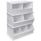 Alternate image 2 for Badger Basket Two Bin Stackable Storage Cubby in White