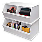Alternate image 3 for Badger Basket Two Bin Stackable Storage Cubby in White