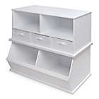 Alternate image 6 for Badger Basket Two Bin Stackable Storage Cubby in White