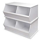 Alternate image 9 for Badger Basket Two Bin Stackable Storage Cubby in White