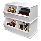 Alternate image 10 for Badger Basket Two Bin Stackable Storage Cubby in White