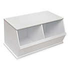 Alternate image 0 for Badger Basket Two Bin Stackable Storage Cubby in White