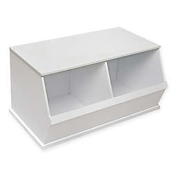 Badger Basket Two Bin Stackable Storage Cubby in White