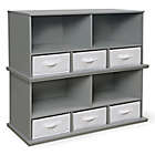 Alternate image 1 for Badger Basket 3-Basket Stackable Shelf Storage Cubby in Grey