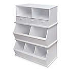 Alternate image 11 for Badger Basket 3-Basket Stackable Shelf Storage Cubby in White