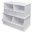 Alternate image 12 for Badger Basket 3-Basket Stackable Shelf Storage Cubby in White