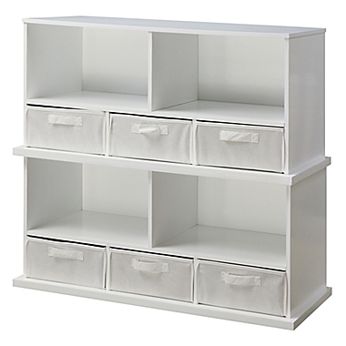 Badger Basket 3-Basket Stackable Shelf Storage Cubby in White. View a larger version of this product image.