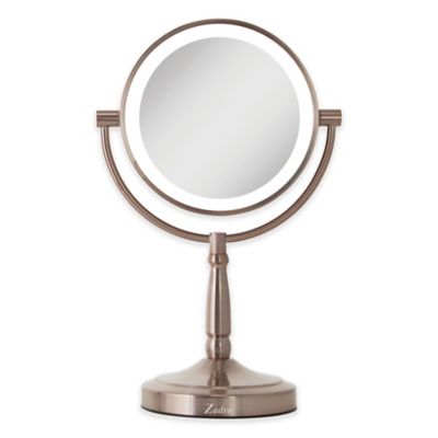Touch Switch Bedroom 360 Degree Swivel Makeup Mirror with Base Tray for Bathroom KEDSUM 1X/5X Double Sided Lighted Makeup Mirror Dimmable Vanity Magnifying Mirror with lights Battery Operated 