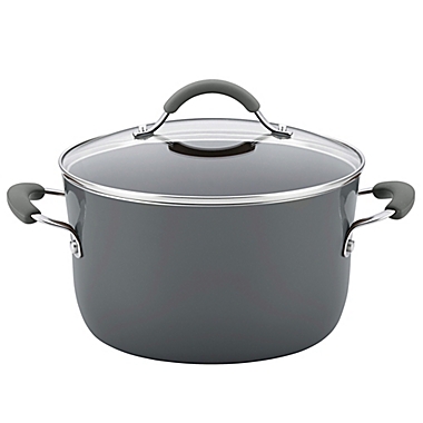 Rachael Ray&trade; Cucina Nonstick 12-Piece Hard Enamel Cookware Set in Sea Salt Grey. View a larger version of this product image.