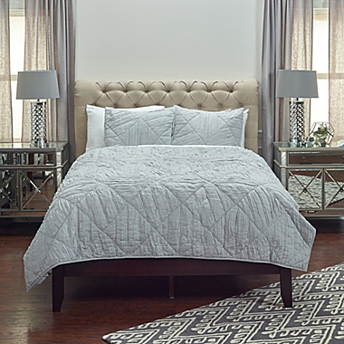 Rizzy Home Stirling Twin XL Quilt in Grey. View a larger version of this product image.